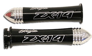KAWASAKI - ZX14 (06-Present) CURVED GRIPS ANODIZED BLACK WITH POINTED ENDS (PRODUCT CODE # A3109PAB)