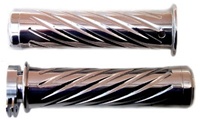 Polished Curved Grips With Swirled Design & Flat Ends for Honda (product code# A3244)