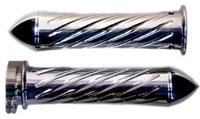 Polished Straight Grips With Swirled Design & Pointed Ends for Honda (product code# A3246P)