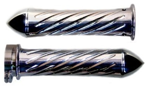 Polished Straight Grips With Swirled Design & Pointed Ends for Honda (product code# A3246P)