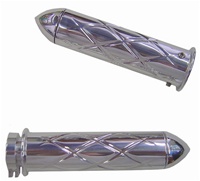 Polished Straight Grips With Criss Cross Design & Pointed Ends for Honda (product code# A3247P)