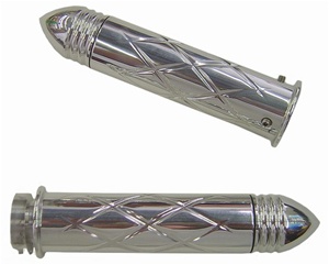 Polished Straight Grips With Criss Cross Design & Pointed Ribbed Ends for Honda (product code# A3247PR)