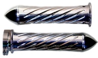 POLISHED SUZUKI GRIPS, CURVED IN, SWIRLED, POINTED ENDS (PRODUCT CODE# A3250P)