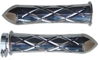 POLISHED SUZUKI GRIPS, CURVED IN, CRISS CROSSED, POINTED ENDS (PRODUCT CODE# A3251P)