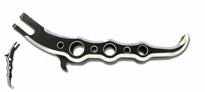 Anodized Black Long Billet Aluminum Kickstand, Exotic Style.  Fits HONDA CBR 929/954 (ALL YEARS) (produce code: A4000AB)