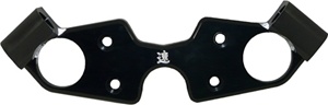 TOP CLAMP - SUZUKI HAYABUSA (2008+), ANODIZED BLACK WITH THE SPEED SYMBOL  (product code: A4010ABSPEED)