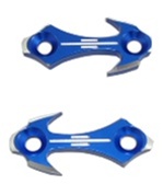 Honda CBR F4, F4I, 600RR, 1000RR (99-07) Mirror Caps, Tattoo Design, Anodized Blue (product code# A4025BL)