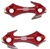 Honda CBR F4, F4I, 600RR, 1000RR (99-07) Mirror Caps, Tattoo Design, Anodized Red (product code# A4025R)