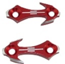 Honda CBR F4, F4I, 600RR, 1000RR (99-07) Mirror Caps, Tattoo Design, Anodized Red (product code# A4025R)