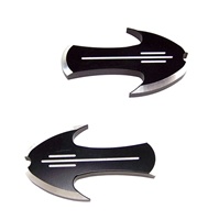 Kawasaki ZX6R (2005-2012), ZX10 (2005-10) Mirror Caps, Tattoo Design, Black (product code# A4026BK)