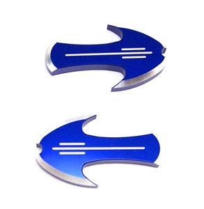 Kawasaki ZX6R (2005-2012), ZX10 (2005-10) Mirror Caps, Tattoo Design, Blue (product code# A4026BL)