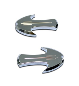 Kawasaki ZX6R (2005-2012), ZX10 (2005-10) Mirror Caps, Tattoo Design, Triple Chrome(product code# A4026C)