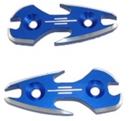 Suzuki Hayabusa (99-07) Mirror Caps, Tattoo Design, Anodized Blue (product code# A4028BL)