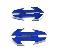 Yamaha R6S & R1 (all years) Anodized Blue Mirror Caps, Tattoo Design (product code A4030BL)