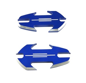 Yamaha R6S & R1 (all years) Anodized Blue Mirror Caps, Tattoo Design (product code A4030BL)
