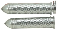 Polished Straight Diamond Cut Grips with Pointed Ribbed Ends fits GSXR 600/750/1000/Hayabusa, Katana, B-King (product code: A4036PR)