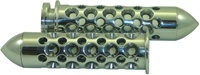 Polished Straight Grips with Holes & Pointed ends for Kawasaki ZX6, ZX7, ZX9, ZX10, Z1000, ZX12, ZX14, ZX636 (Fits all years) (product code #A4039P)