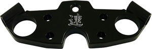 Solid Anodized Black Solid Top Busa Clamp (99-Present), Engraved with Speed Symbol (product code: A4266AB)