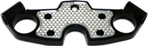 Diamond Cut Anodized Black Solid Top Busa Clamp (99-Present) (product code: A4268ABD)