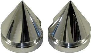 KAWASAKI  & SUZUKI POLISHED SPIKED FORK CAPS ZX6R (07-08), ZX10R (06-07), ZX14R (06-10), GSX-R 600/750 (05-08) & HAYABUSA (08-09) (product code: A4270)