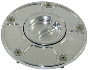 SILVER FLUSH/RACE STYLE-SCREW GAS CAP HONDA and DUCATI (PRODUCT CODE:A4280)