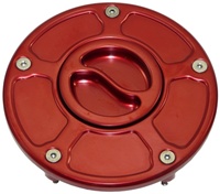 RED FLUSH/RACE STYLE-SCREW GAS CAP HONDA and DUCATI (PRODUCT CODE:A4280R)