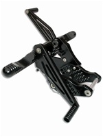 ANODIZED BLACK SUZUKI ADJUSTABLE REAR SET GSXR 600(01-05) 750(00-05) 1000(01-04) (product code# AM3027B)