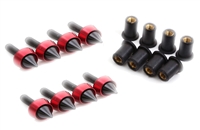 Black/Red Spiked Windscreen Motorcycle Bolts