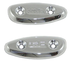 Triple Chromed Suzuki Mirror Caps, LRC Engraved (product code# CA2802LRC)