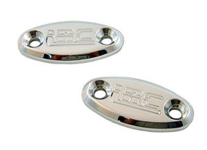 Triple Chromed Mirror Caps Polished and Engraved with "LRC" fits Honda CBR models. (product code# CA2924LRC)