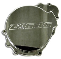 Triple Chromed Kawasaki ZX636 Billet Stator Cover "Engraved" 03-04 (Product Code #CA2927)