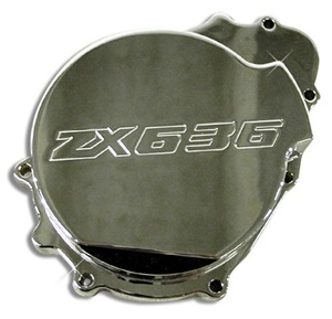 Triple Chromed Kawasaki ZX636 Billet Stator Cover "Engraved" 03-04 (Product Code #CA2927)