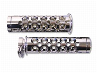 Triple Chrome Straight Grips for Suzuki with Round Holes and Flat End Caps (Product Code #CA3006)