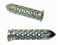Triple Chromed Straight Grips for Suzuki with Round Holes and Pointed End Caps (Product Code #CA3162)