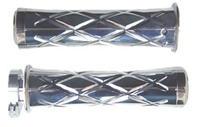 Triple Chromed Curved Grips With Criss Cross Design & Flat Ends for Honda (product code# CA3245)