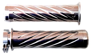 Triple Chromed SUZUKI GRIP, CURVED IN, SWIRLED, FLAT ENDS (PRODUCT CODE# CA3250)