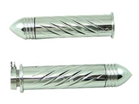 TRIPLE CHROMED SUZUKI GSXR/BUSA GRIP, SWIRLED, RIBBED POINTED ENDS (PRODUCT CODE# CA3252PR)