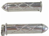 TRIPLE CHROMED SUZUKI GSXR/BUSA GRIP, CRISS CROSSED, POINTED FLUSH ENDS (PRODUCT CODE# CA3253P)