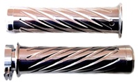 CHROME YAMAHA R1 GRIPS (00-Present), STRAIGHT, SWIRLED, FLAT ENDS (product code# CA3257)