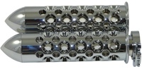 Triple Chrome Straight Grips With Holes & Pointed Flush Ends for Honda Models (product code# CA4038P)