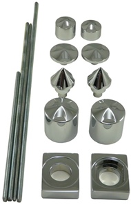 Triple Chrome Billet Spiked Axle Dress-Up Kit for Kawasaki ZX-14 (06-10) (product code# CA4261)