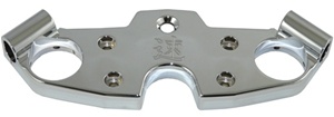 Solid Triple Chrome Top Busa Clamp (99-Present), Engraved with Speed Symbol (product code: CA4266)