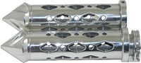 UNIVERSAL CHROME GRIPS WITH POINTED ENDS & DIAMOND CUT-OUT, SEE FITMENTS BELOW (PRODUCT CODE: CA4286P)