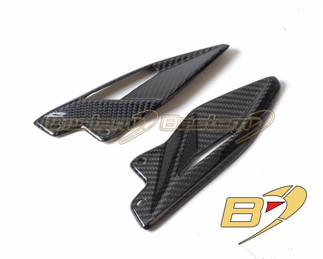 Triumph Street Triple 765 RS 2018-2020 Carbon Fiber Heel Guard Rearset Foot Mount Plates Twill