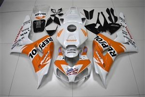 Motorcycle Fairings Kit - 2006-2007 Honda CBR1000RR Repsol White Custom Paint Fairings | CP0001