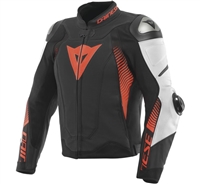 Men's Super Speed 4 Leather Jacket Black/White/Red by Dainese