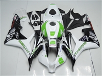 Motorcycle Fairings Kit - 2007-2008 Honda CBR600F5 White/Green Custom Fairings | F507083