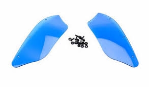 Blue colored Wind Deflectors for Memphis Shades Batwing