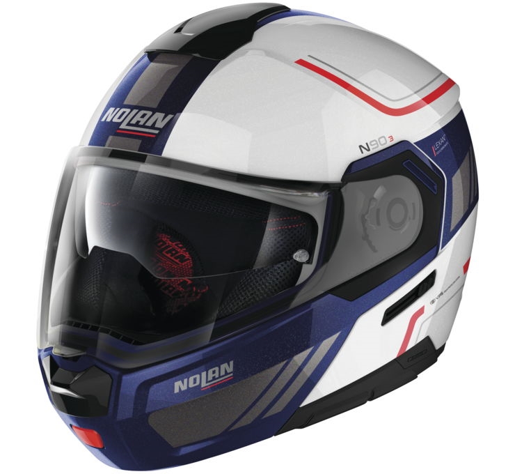 N90-3 Voyager Helmet Metal White/Blue/Red by Nolan Helmets