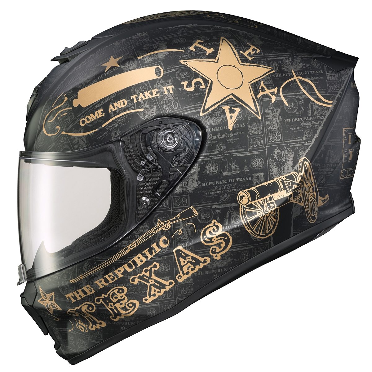 Scorpion Exo Exo-R420 Full Face Helmet Lone Star Black/Gold